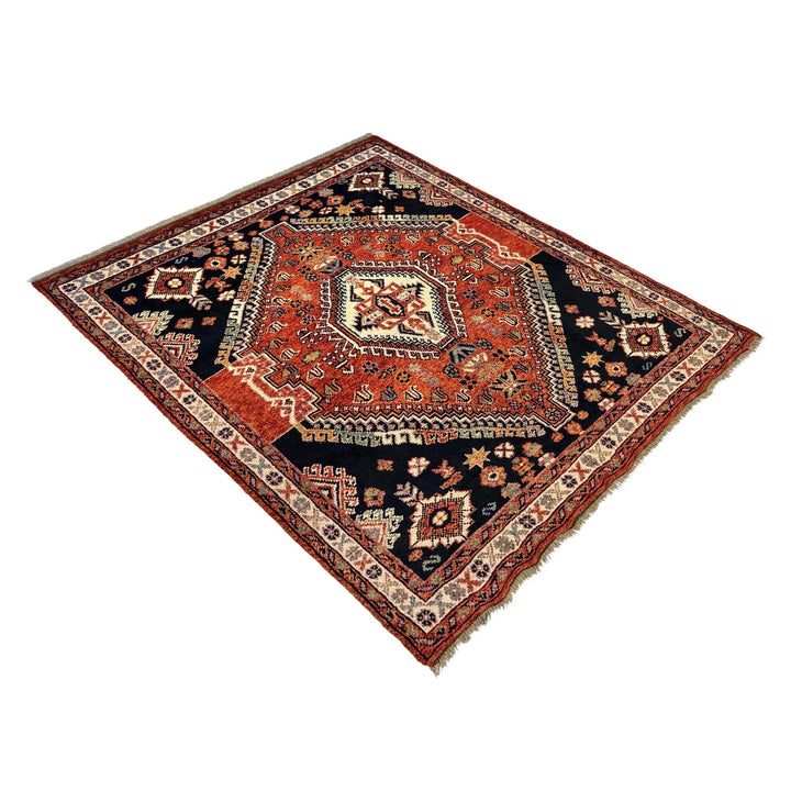 Shiraz Rug 5' 0" x 6' 3" Hand-Knotted | No. AL33070