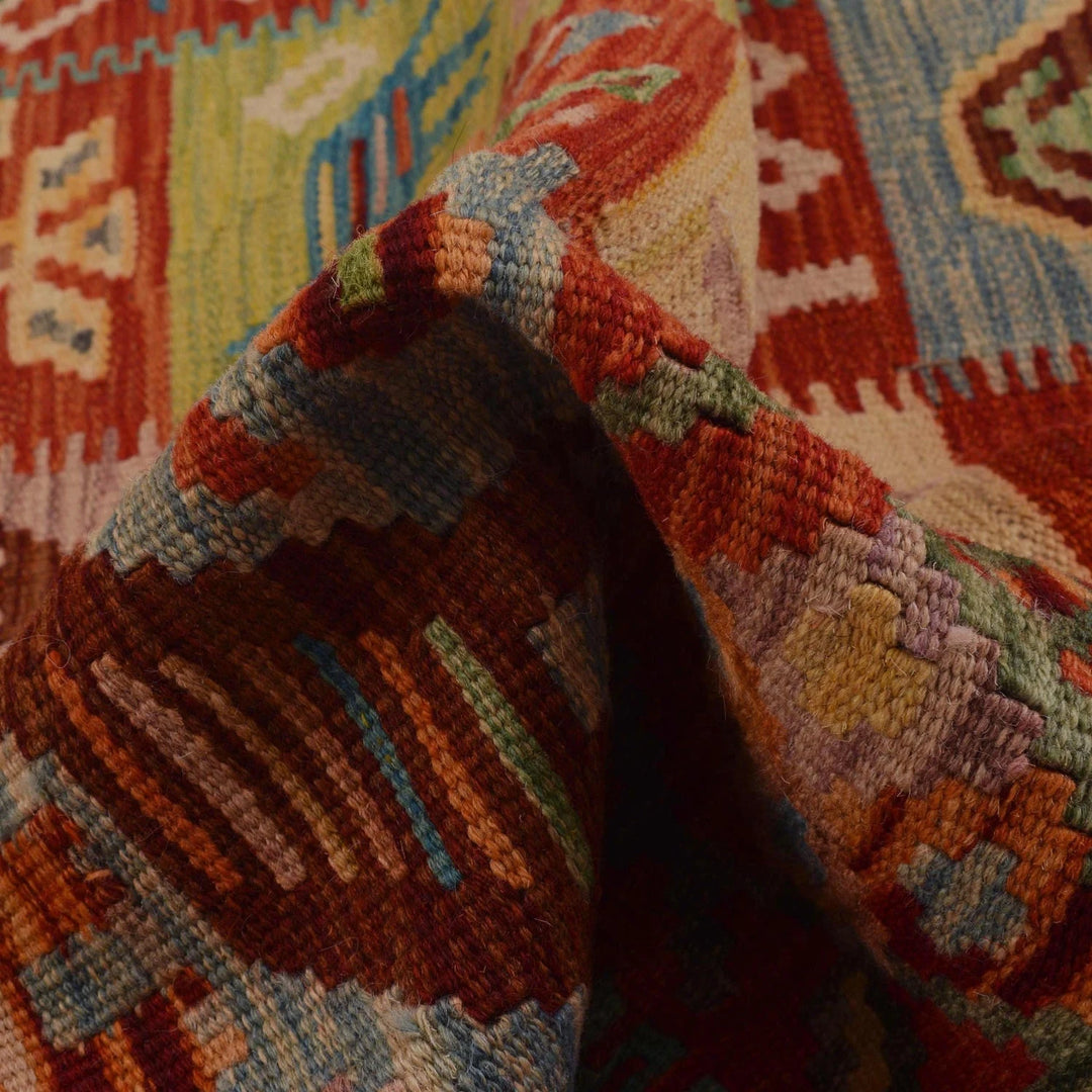 Afghan Vegetable Kilim Rug 3' 0" x 4' 9" Flat-Weave | No. AL33227