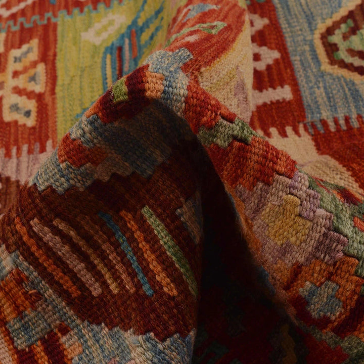 Afghan Vegetable Kilim Rug 3' 0" x 4' 9" Flat-Weave | No. AL33227