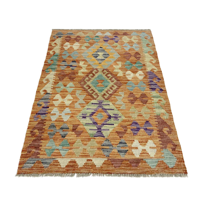 Afghan Vegetable Kilim Rug 2' 7" x 4' 0" Flat-Weave | No. AL333030