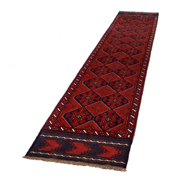 Afghan Mashwani Runner 2' 6" x 11' 4" Hand-Knotted | No. AL33319