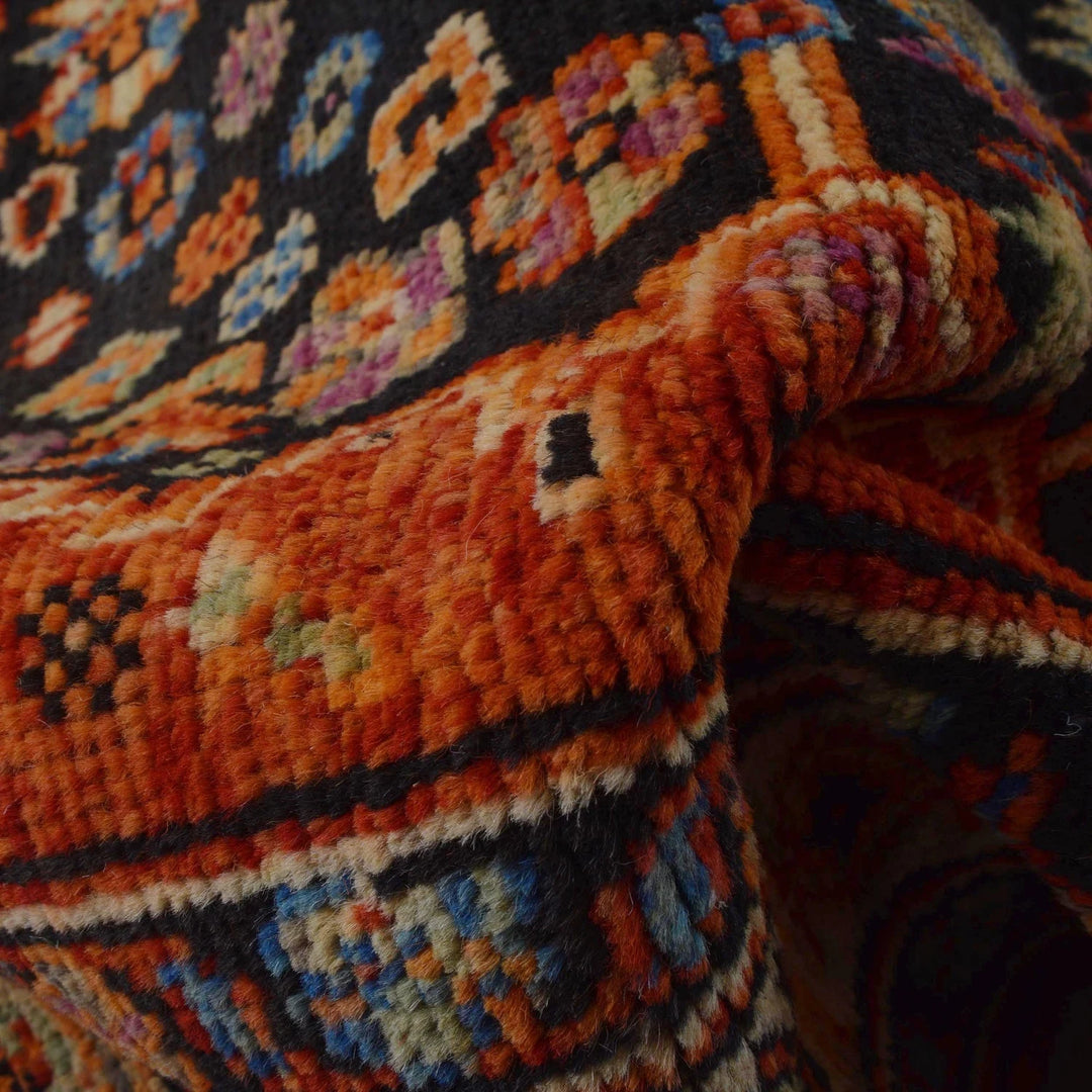 Red Afghan Sherazi Rug 5' 5" x 7' 9" Hand-Knotted | No. AL33345