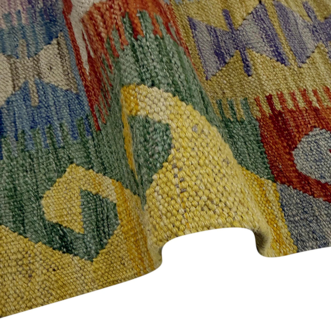 Afghan Vegetable Kilim Rug 5'11" x 8'0" Flat-Weave | No. AL333492