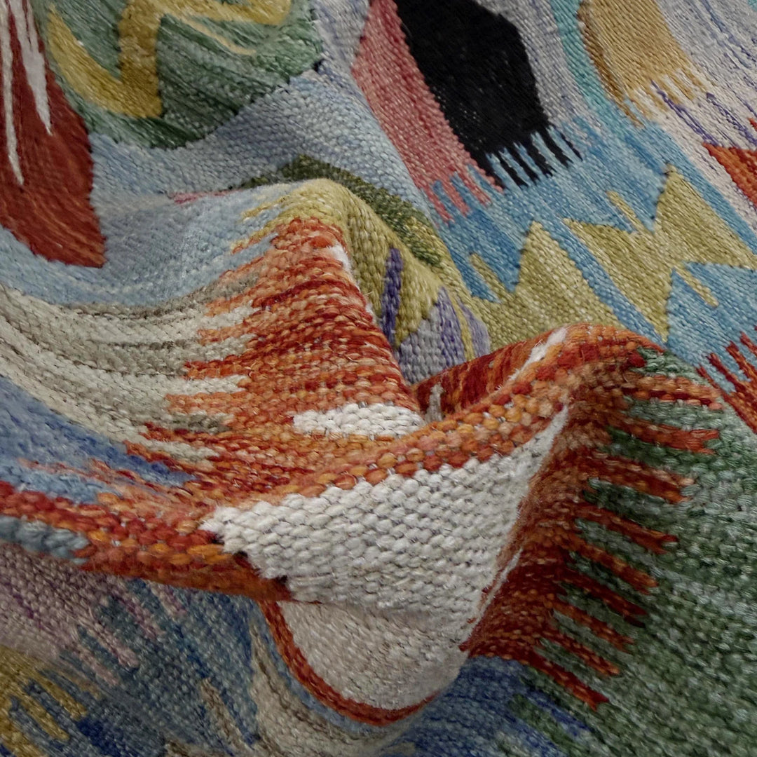 Afghan Vegetable Kilim Rug 5'11" x 8'0" Flat-Weave | No. AL333492