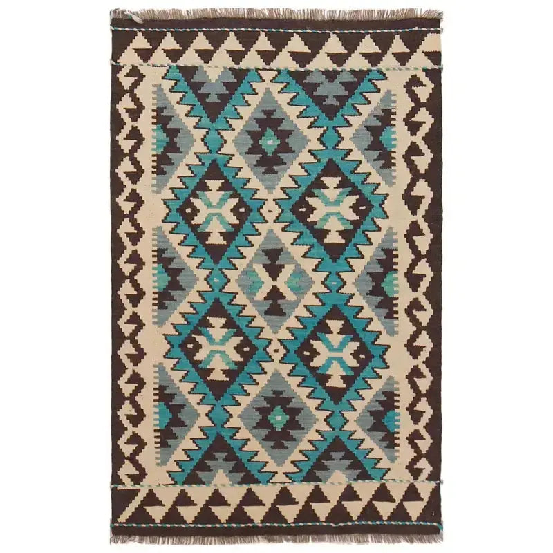 Afghan Vegetable Kilim Rug 2' 10" x 4' 5" Flat-Weave | No. AL33349