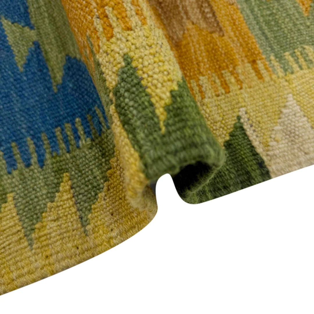 Afghan Vegetable Kilim Rug 5' 6" x 8' 0" Flat-Weave | No. AL333785