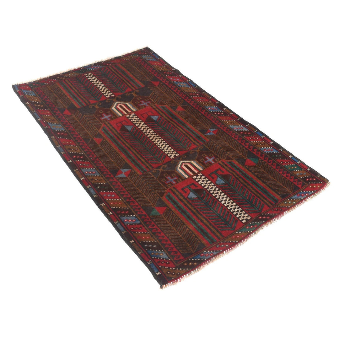 Afghan Prayer Rug 2' 7" x 4' 4" Hand-Knotted | No. AL33388