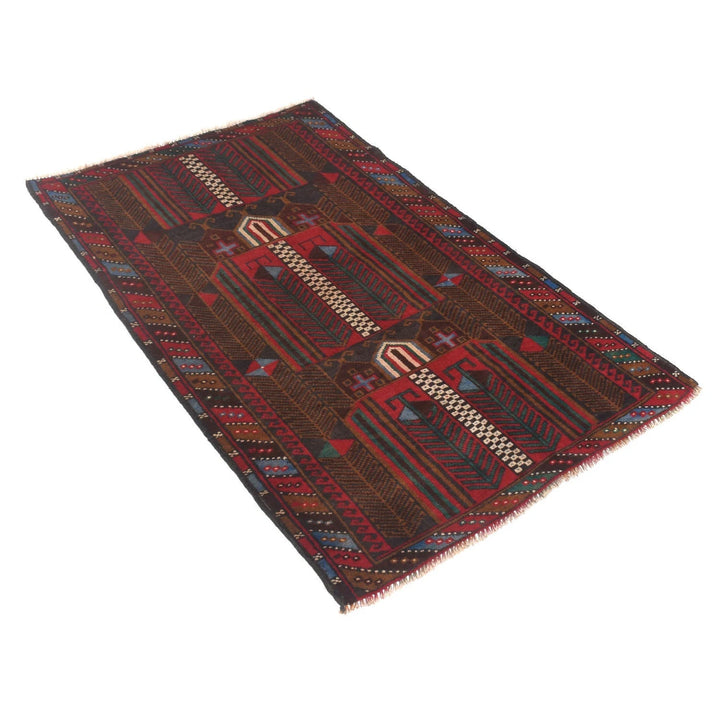 Afghan Prayer Rug 2' 7" x 4' 4" Hand-Knotted | No. AL33388
