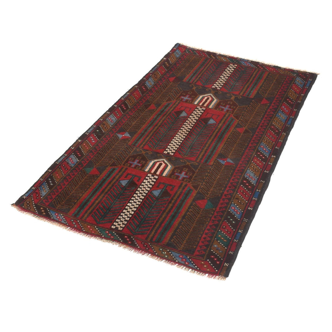 Afghan Prayer Rug 2' 7" x 4' 4" Hand-Knotted | No. AL33388