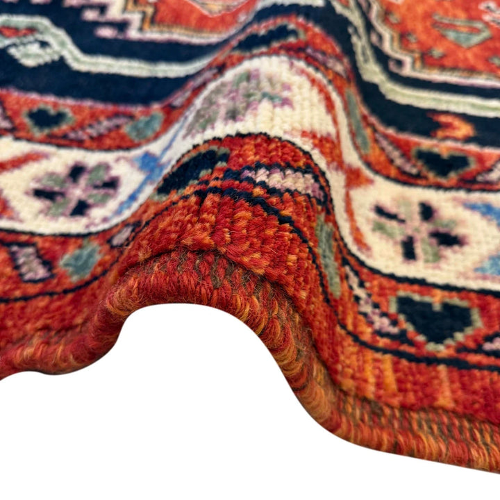 Afghan Shiraz Rug 6' 10" x 9' 9" Hand-Knotted | No. AL33433