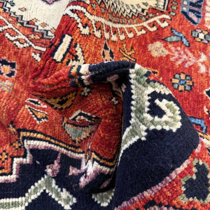 Afghan Shiraz Rug 6' 10" x 9' 9" Hand-Knotted | No. AL33433