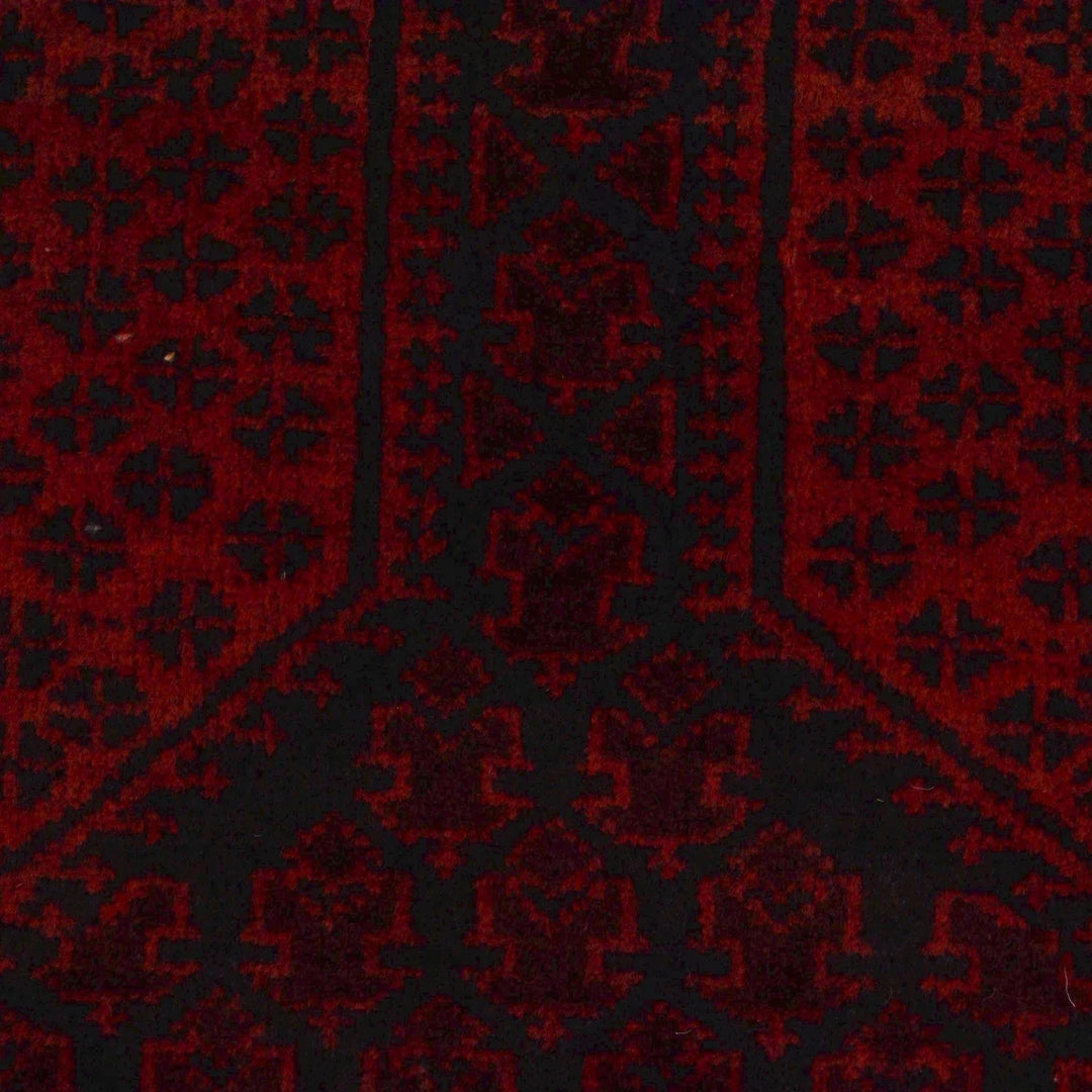 Red Afghan Prayer Rug 3' 1" x 4' 6" Hand-Knotted | No. AL33446