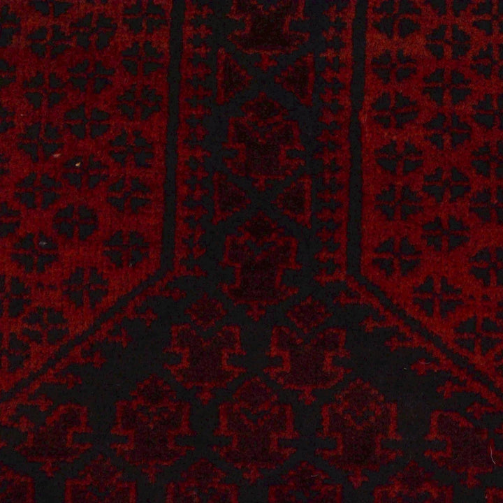 Red Afghan Prayer Rug 3' 1" x 4' 6" Hand-Knotted | No. AL33446