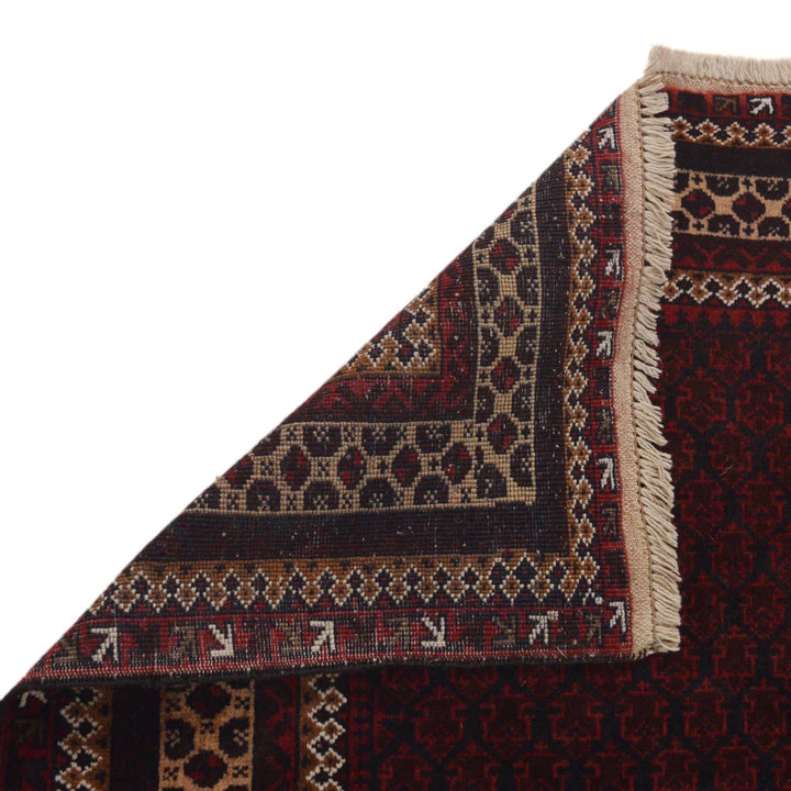 Red Afghan Prayer Rug 3' 1" x 4' 6" Hand-Knotted | No. AL33446