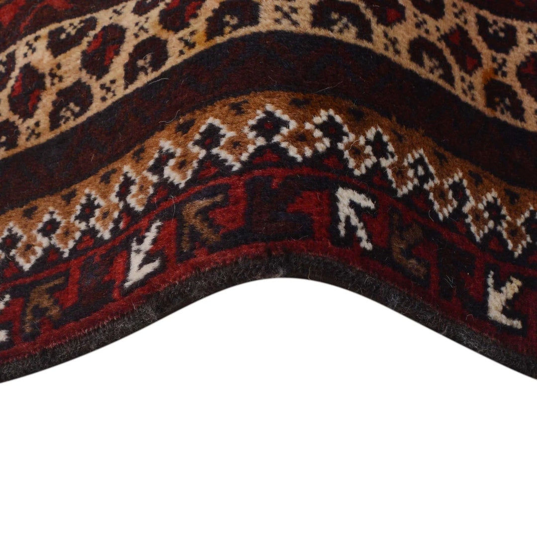 Red Afghan Prayer Rug 3' 1" x 4' 6" Hand-Knotted | No. AL33446