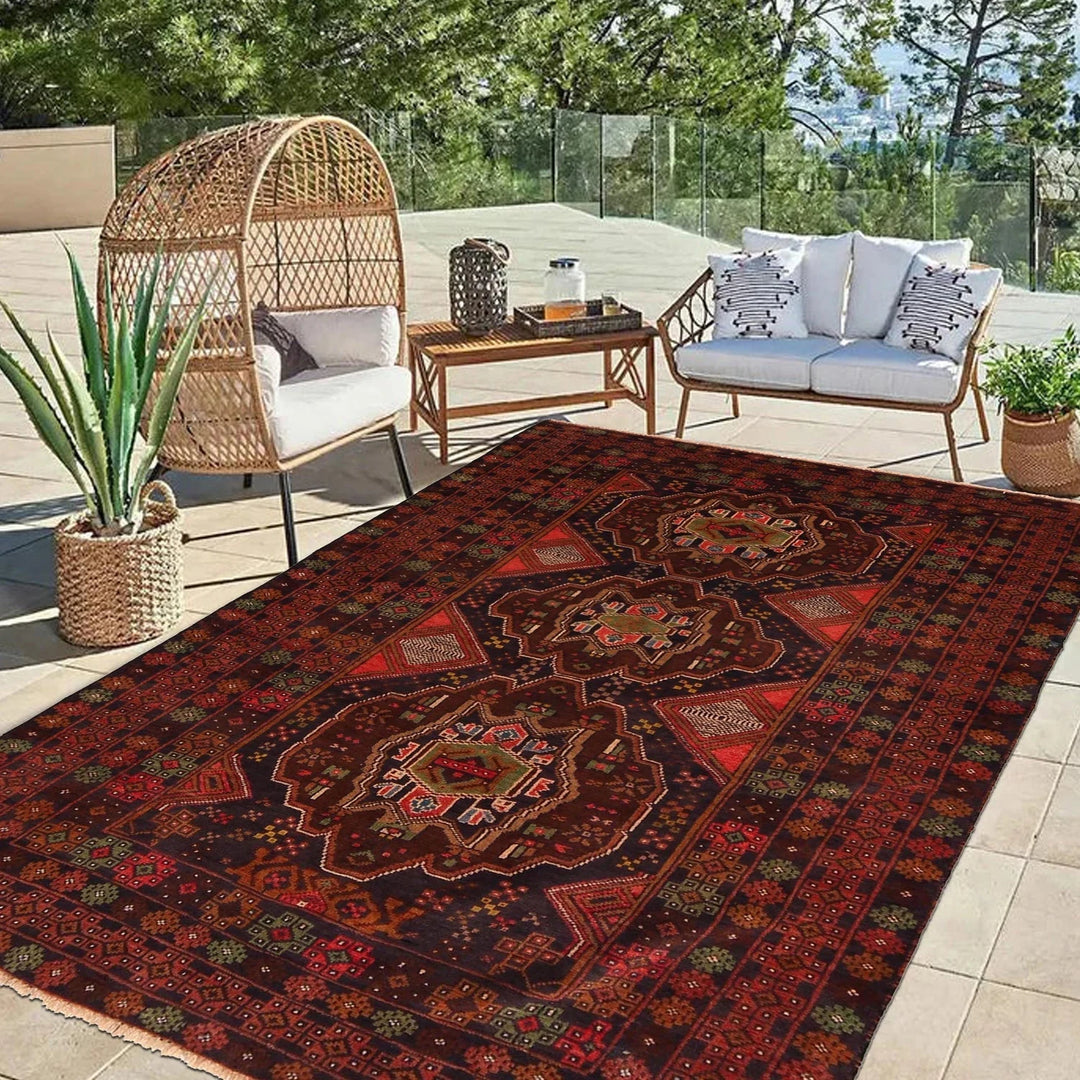 Afghan Baluchi Rug 4' 0" x 6' 3" Hand-Knotted | No. AL33503