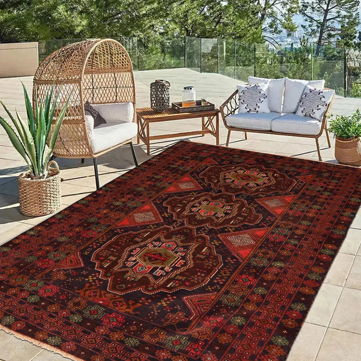 Afghan Baluchi Rug 4' 0" x 6' 3" Hand-Knotted | No. AL33503