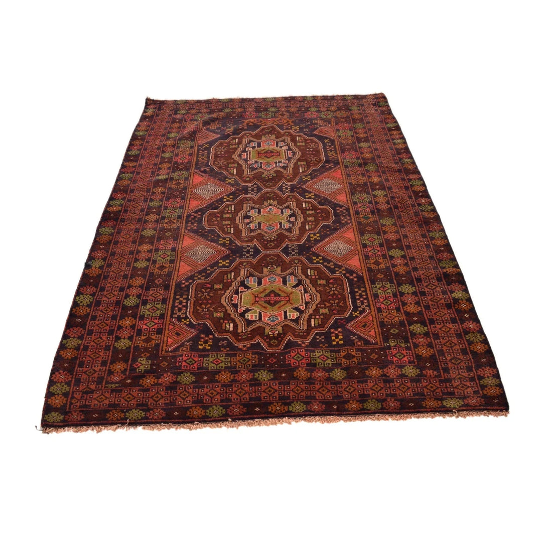 Afghan Baluchi Rug 4' 0" x 6' 3" Hand-Knotted | No. AL33503