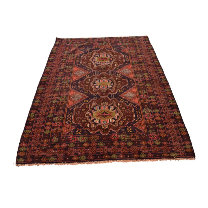 Afghan Baluchi Rug 4' 0" x 6' 3" Hand-Knotted | No. AL33503