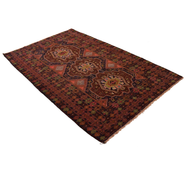 Afghan Baluchi Rug 4' 0" x 6' 3" Hand-Knotted | No. AL33503