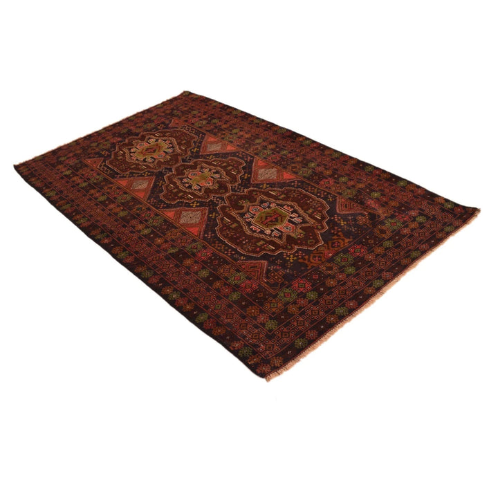 Afghan Baluchi Rug 4' 0" x 6' 3" Hand-Knotted | No. AL33503