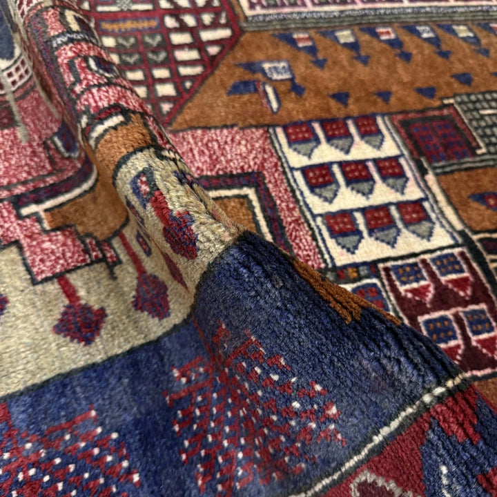Multicolor Afghan Pictorial Rug 2' 11" x 4' 4" Hand-Knotted | No. AL33572