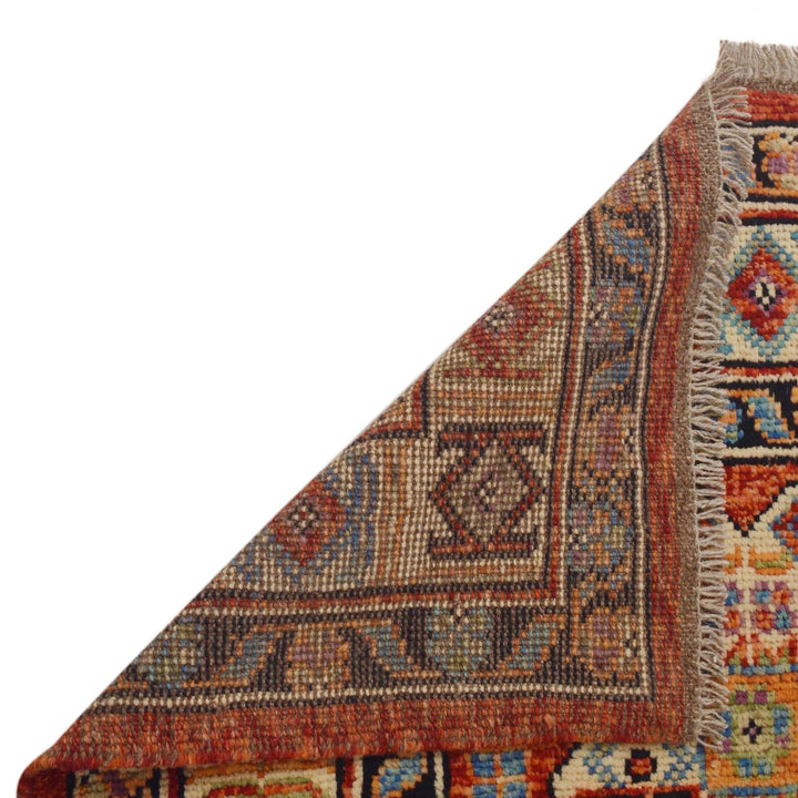 Red Afghan Shirazi Rug 6' 8" x 9' 9" Hand-Knotted | No. AL33574