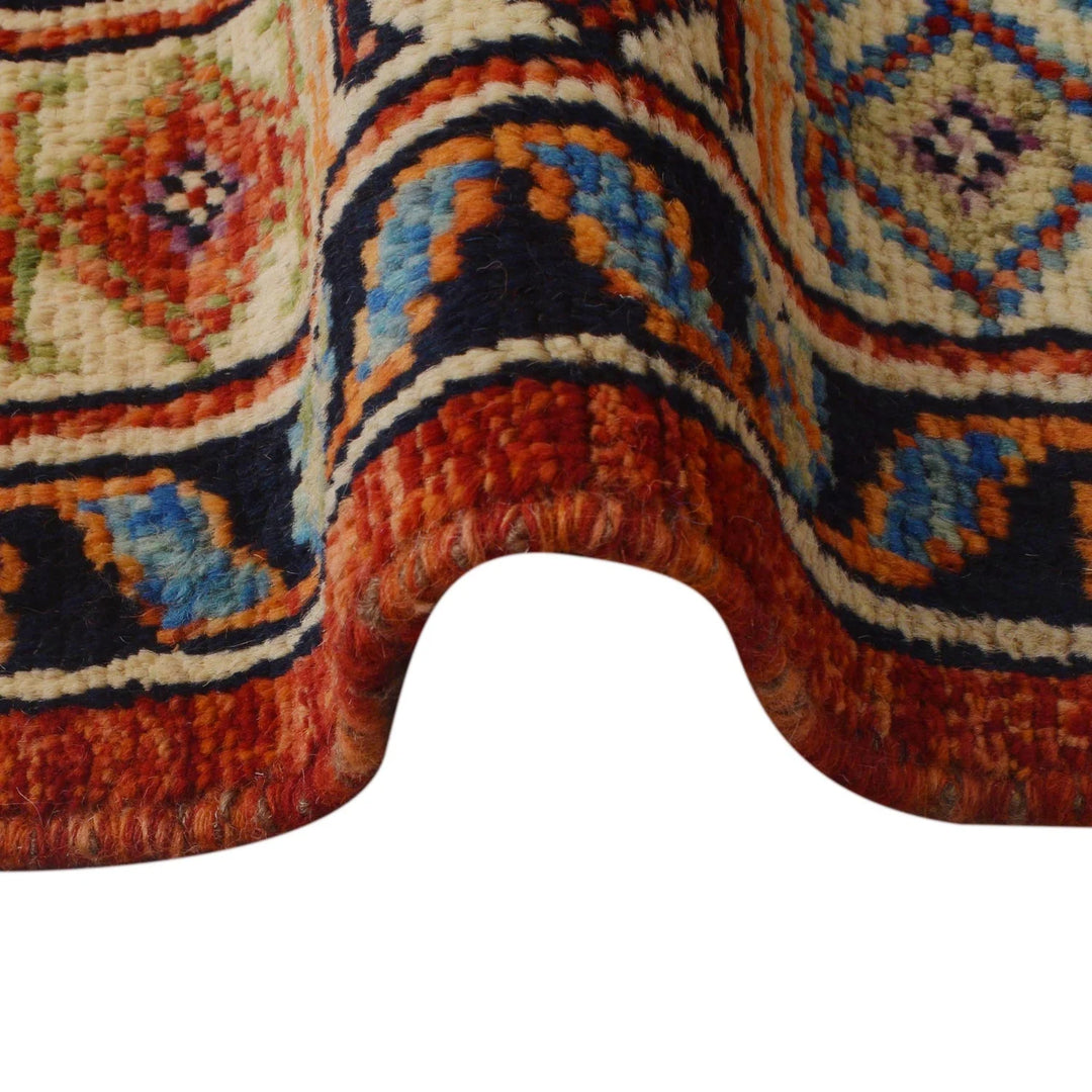 Red Afghan Shirazi Rug 6' 8" x 9' 9" Hand-Knotted | No. AL33574