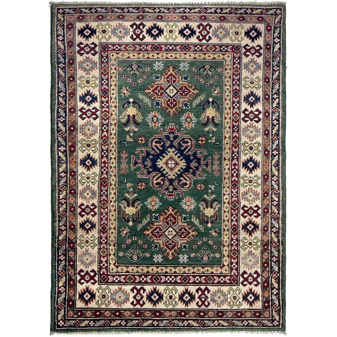 Handmade Kazak Area Rug 3' 1" x 4' 11" - No. AL33656