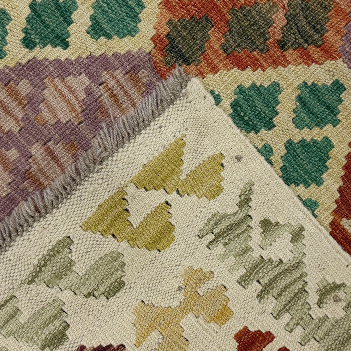 Afghan Kilim Rug 3' 1" x 5' 4" Flat-Weave | No. AL33673