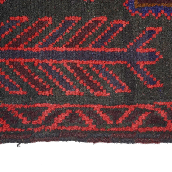 Afghan Baluchi Rug 2' 12" x 4' 2" Hand-Knotted | No. AL33704
