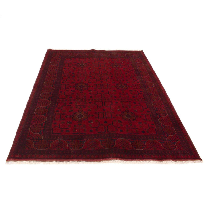 Red Afghan Khal Mohammadi Rug 5'1" x 6'4" Hand-Knotted | No. AL33822