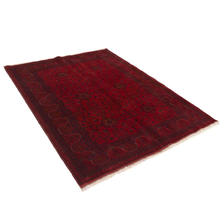 Red Afghan Khal Mohammadi Rug 5'1" x 6'4" Hand-Knotted | No. AL33822