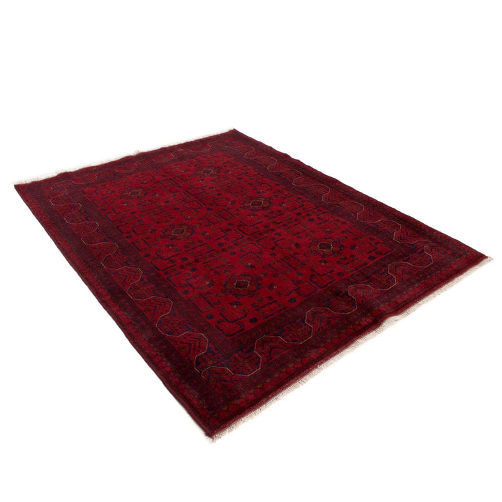 Red Afghan Khal Mohammadi Rug 5'1" x 6'4" Hand-Knotted | No. AL33822