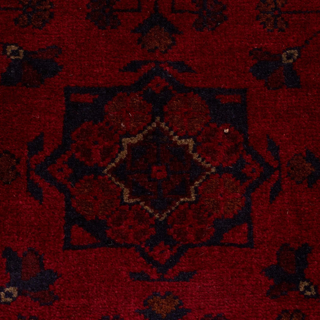 Red Afghan Khal Mohammadi Rug 5'1" x 6'4" Hand-Knotted | No. AL33822