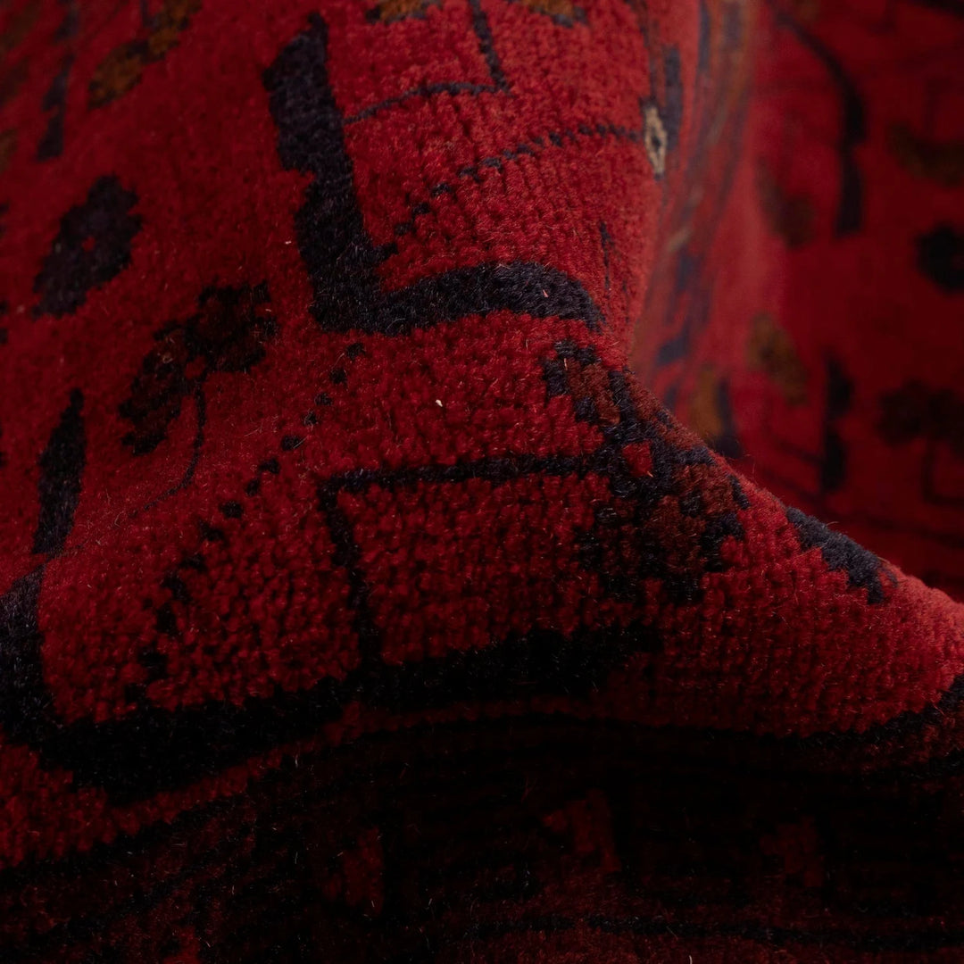 Red Afghan Khal Mohammadi Rug 5'1" x 6'4" Hand-Knotted | No. AL33822