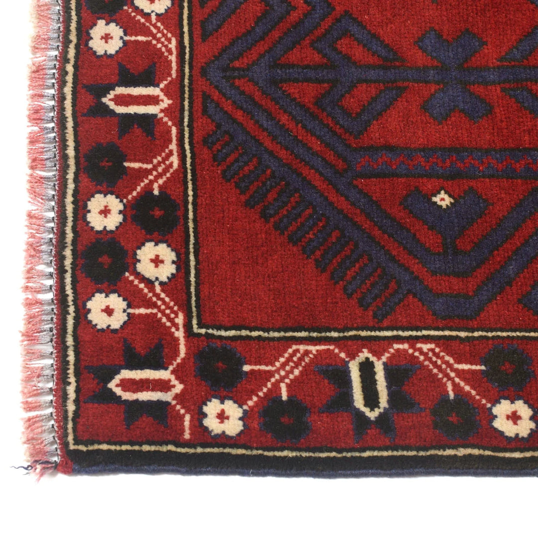 Afghan Baluchi Rug 2' 11" x 5' 0" Hand-Knotted | No. AL33823