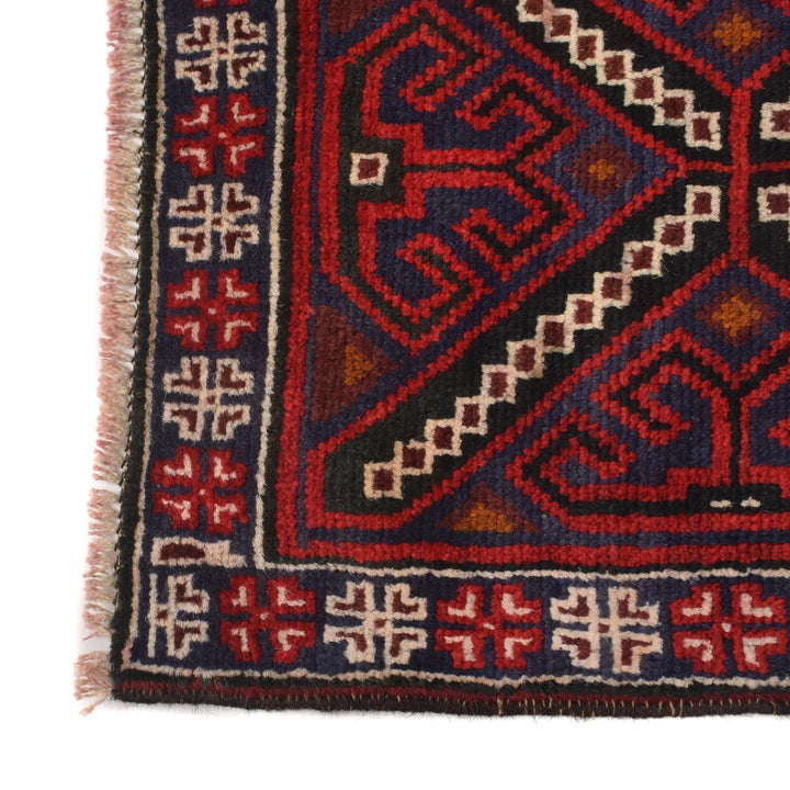 Afghan Baluchi Rug 3' 3" x 5' 1" Hand-Knotted | No. AL33824
