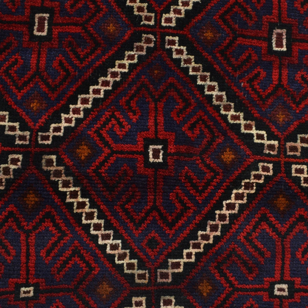 Afghan Baluchi Rug 3' 3" x 5' 1" Hand-Knotted | No. AL33824