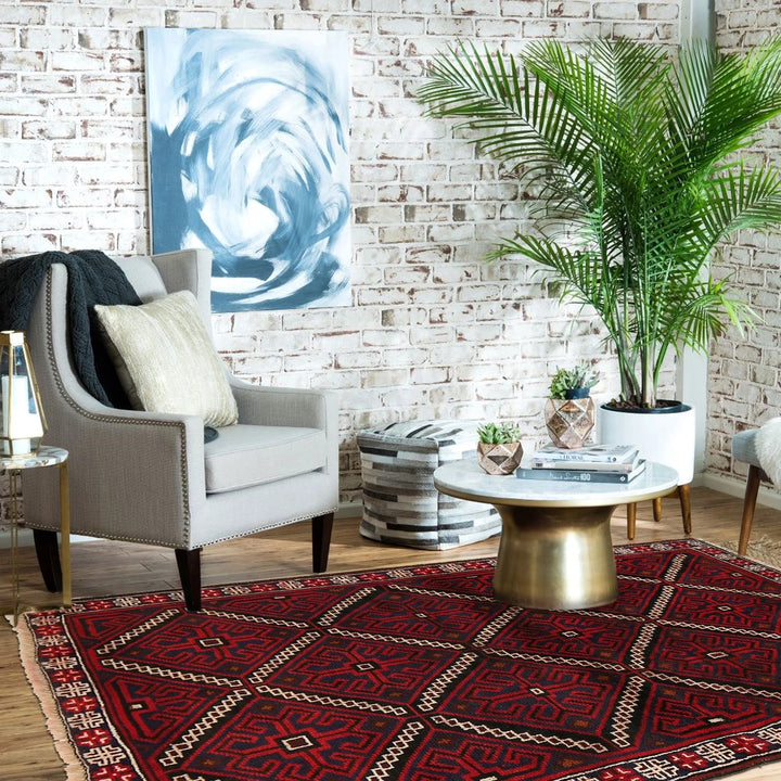 Afghan Baluchi Rug 3' 3" x 5' 1" Hand-Knotted | No. AL33824