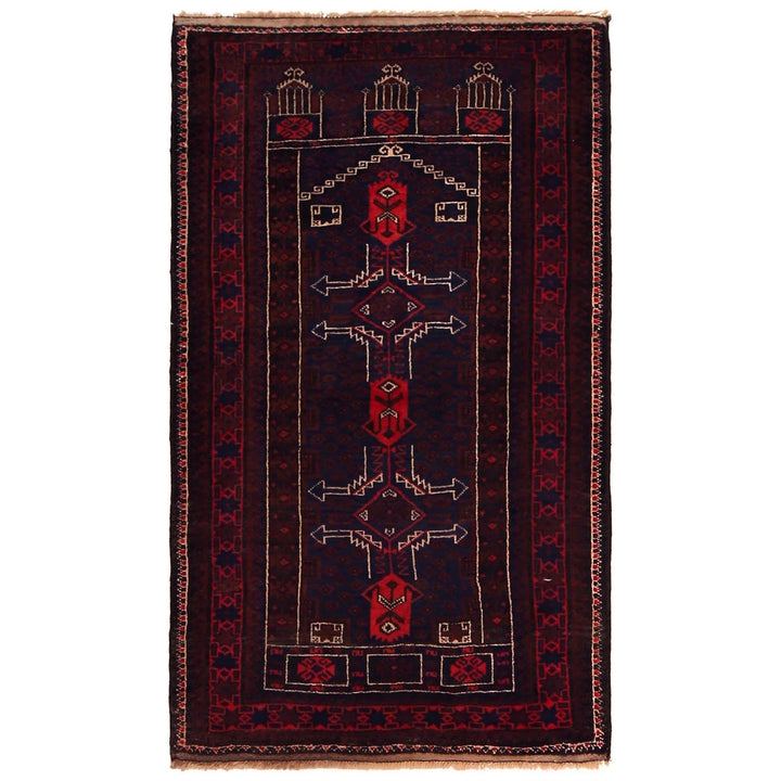 Afghan Prayer Rug 3' 0" x 5' 2" Hand-Knotted | No. AL33864
