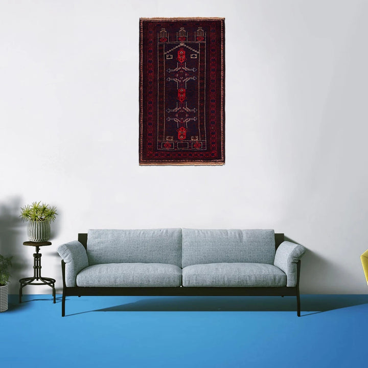 Afghan Prayer Rug 3' 0" x 5' 2" Hand-Knotted | No. AL33864