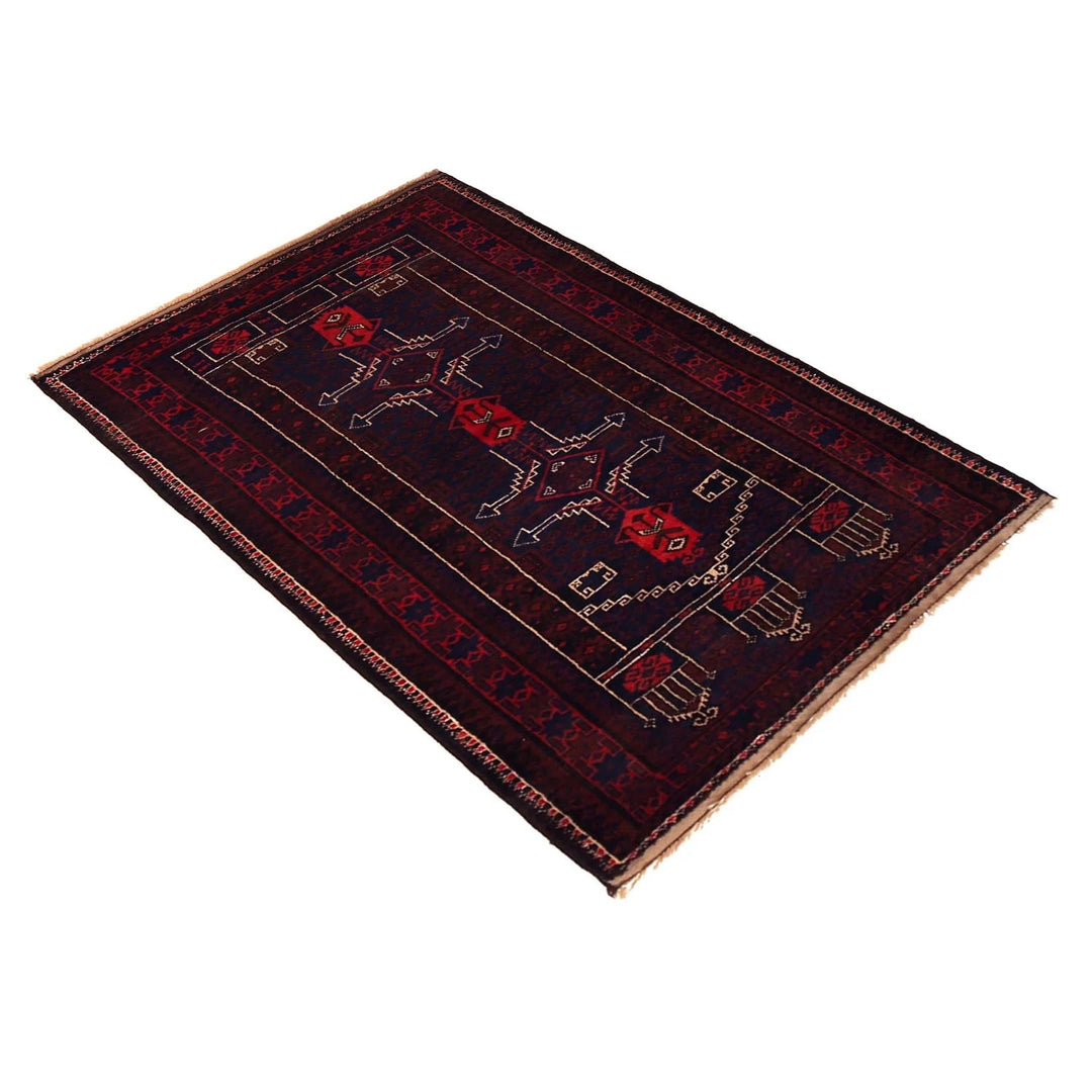 Afghan Prayer Rug 3' 0" x 5' 2" Hand-Knotted | No. AL33864
