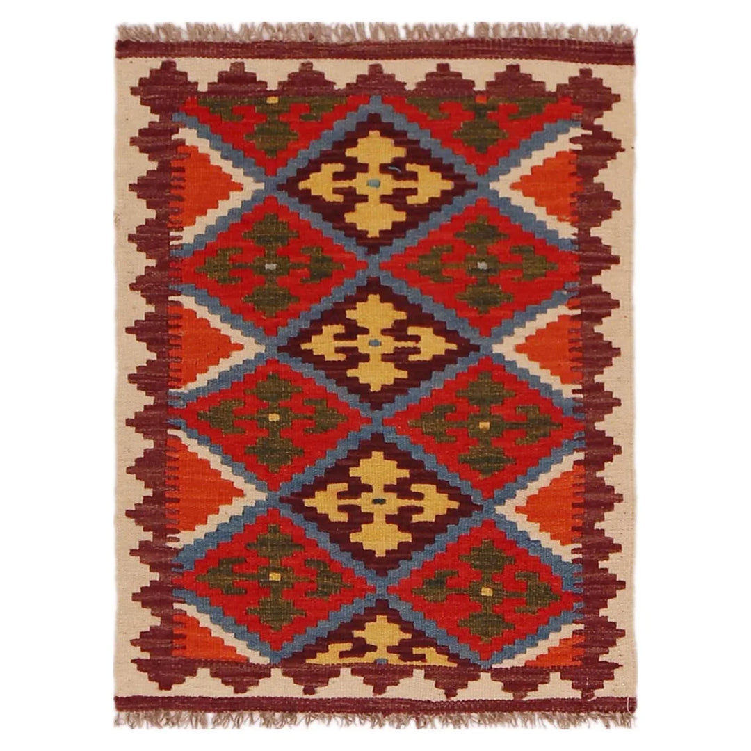 Afghan Kilim Rug 2' 2" x 2' 11" Flat-Weave | No. AL33876