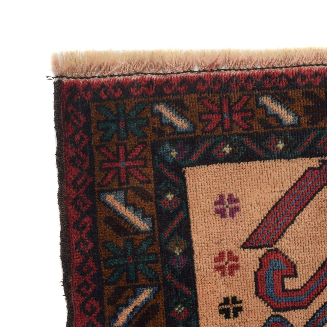 Afghan Baluchi Rug 2' 11" x 4' 4" Hand-Knotted | No. AL33879