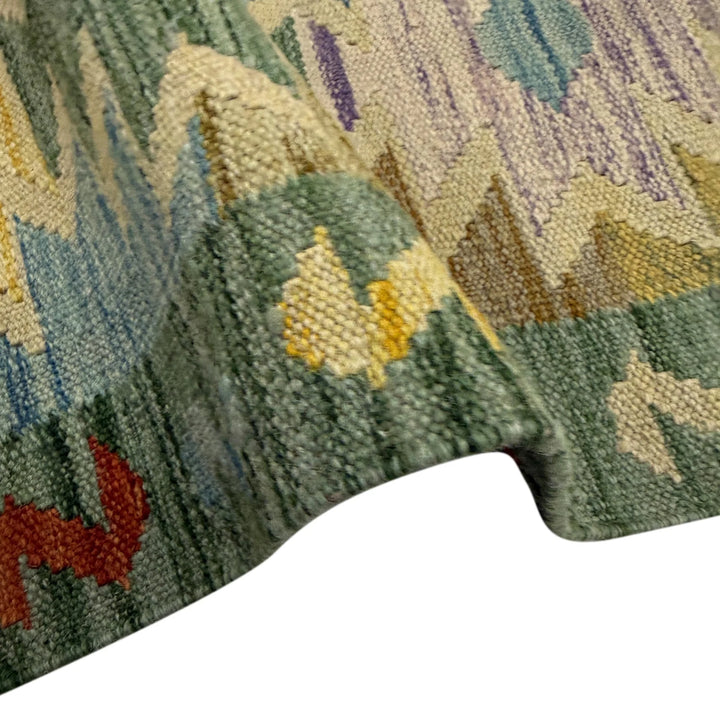 Afghan Vegetable Kilim Rug 2' 7" x 4' 1" Flat-Weave | No. AL338837