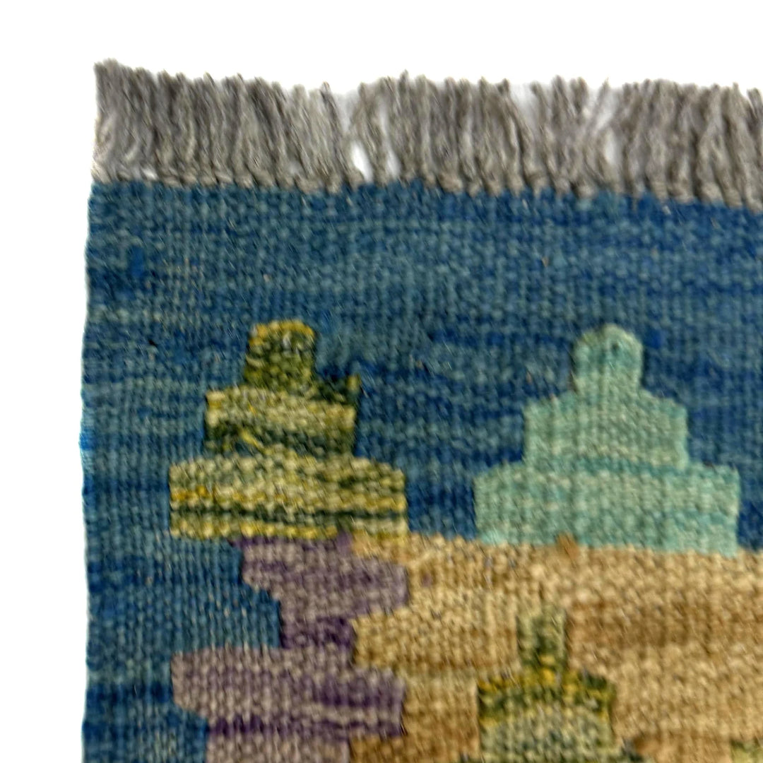 Multicolor Afghan Vegetable Kilim Rug 5' 8" x 7' 8" Flat-Weave | No. AL33911