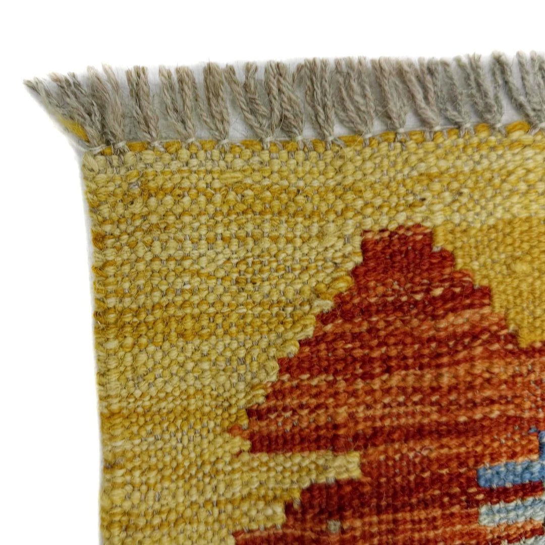 Afghan Vegetable Kilim Rug 2' 10" x 4' 2" Flat-Weave | No. AL339195
