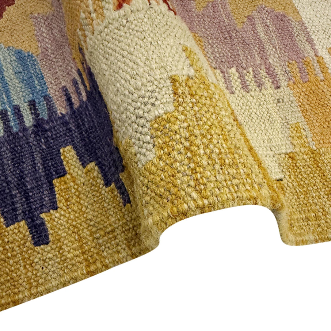 Afghan Vegetable Kilim Rug 2' 10" x 4' 2" Flat-Weave | No. AL339195
