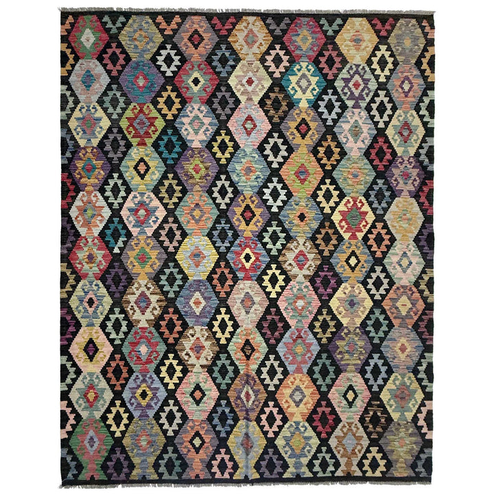 Afghan Vegetable Kilim Rug 6' 7" x 9' 7" Flat-Weave | No. AL339453